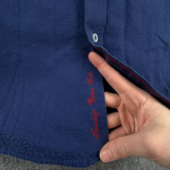 Robert Graham XL Classic Fit Blue Paisley Button Up Shirt Long Sleeve Cotton - Picture 12 of 16